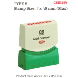 QUICKSTAMPER Type S - CLIENT'S COPY