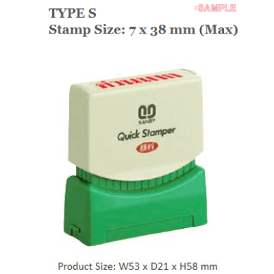 QUICKSTAMPER Type S - SAMPLE
