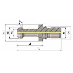 BT40 60° PULL STUD WITHOUT HOLE BT40 60° PULL STUD WITHOUT HOLE