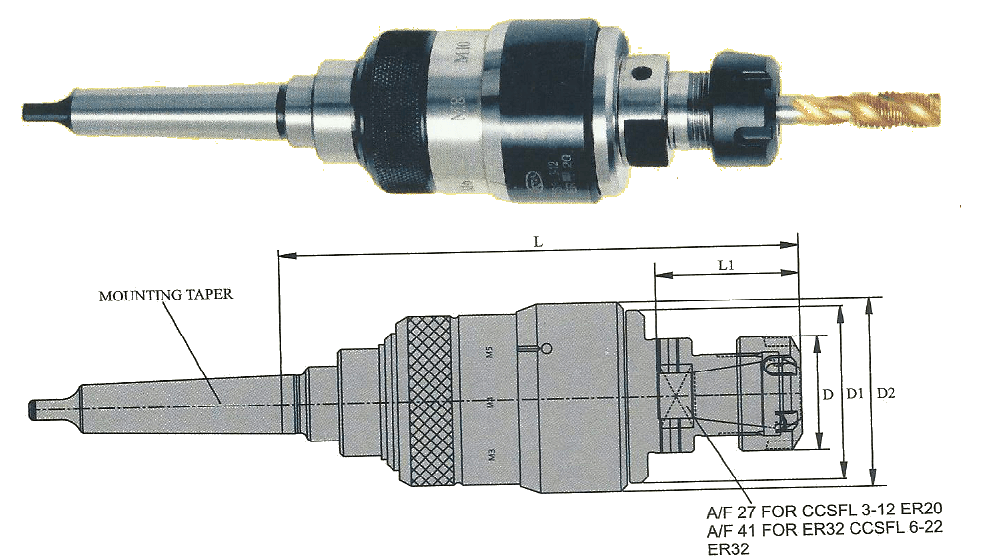 MT3B CCSFL 1/4''- 3/4'' CCSFL/MORSE TAPPER