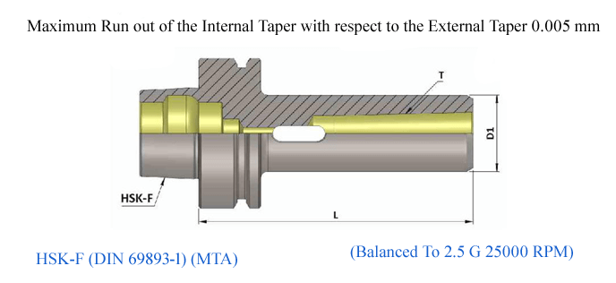 HSK 63F MT02 120 Morse Taper Adapter (Balanced to G 2.5 25000 RPM) (DIN 6383)