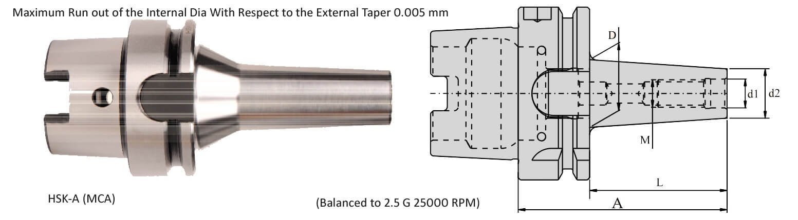 HSK-A 100 MCA12 100 Milling Cutter Arbor