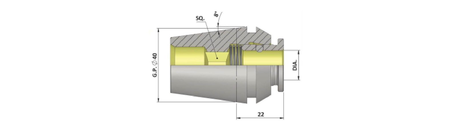 QCTC ER 40 7.00 X 5.50 Quick Change ER Tap Collet