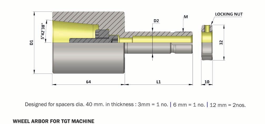 HSK-F 50 Precision Grinding Wheel Arbor For TGT Tool & Cutter Grinding Machine