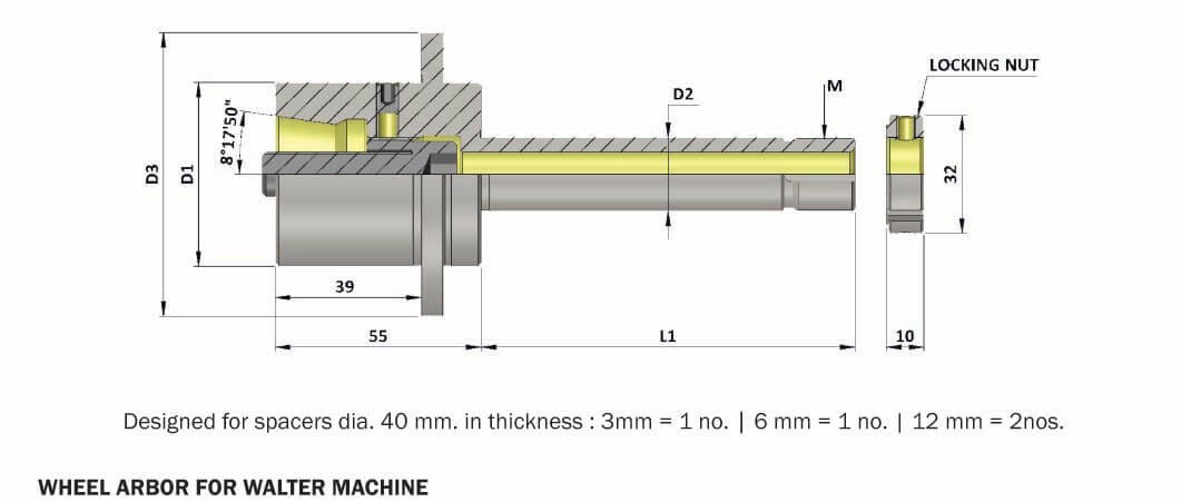 WA Ø 20x155 Precision Grinding Wheel For WALTER Tool & Cutter Grinding Machine